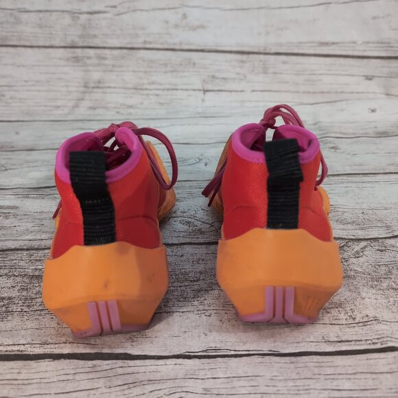 John Fluevog Vegan Vogs Shoes Red Orange Pink Lace-Up Square Toe – Unisex M9/W11 - Picture 4 of 10